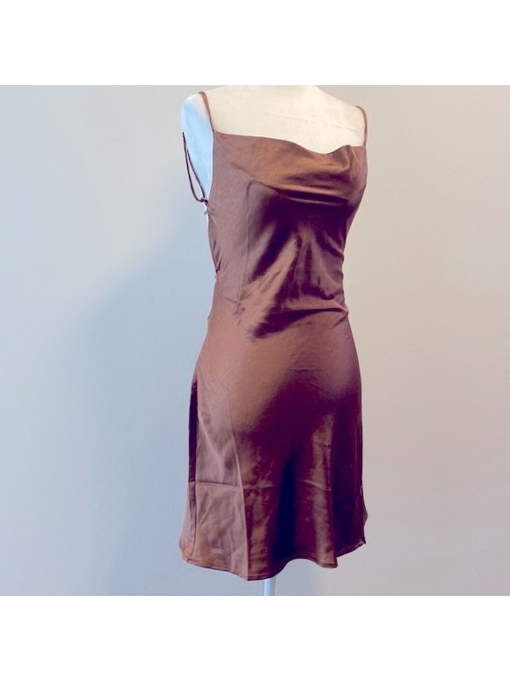 NWT Princess Polly chocolate brown slip dress - Picture 2 of 8